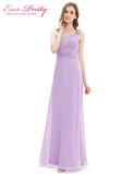 [Clearance Style]  Evening Dress Ever-Pretty HE09596 One Shoulder Long Flower Ruffles Chiffon Formal Evening Dresses