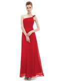 [Clearance Style]  Evening Dress Ever-Pretty HE09596 One Shoulder Long Flower Ruffles Chiffon Formal Evening Dresses