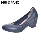 HEE GRAND Super Soft Flexible Pumps Shoes Women Clasiscal OL Pumps Spring Med Heels Offical Shoes Size 32-43  XWD2516