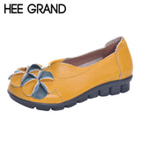 HEE GRAND Loafers Woman Top PU Leather Anty-slippy Bottom Flower Slip on Spring Shoes Mother's Shoes Woman Size 40 XWD3683