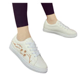 HEE GRAND Embroidered Women Casual Shoes Lace-up Floral Fashion Vulcanize Shoes All-match Spring White Shoes XWB119