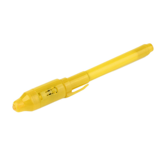 2017 Professional UV Light Drawing Pen 2-in-1 UV Blacklight Invisible Ink Message Security Marker Invisible Pen yellow