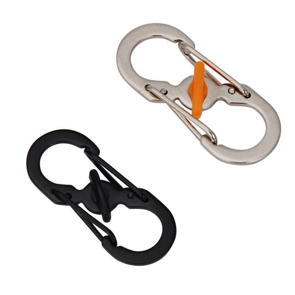 1PC 8 Word Buckle Locking Carabiner Keychain Outdoor Camping Hiking Theft#YL