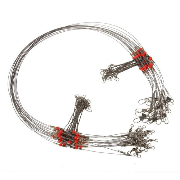 2 Pcs Fishing Wire Leader Trace With Snap Swivel Interlock Snap Spinner Fishing Trace Lure Snaps Fishing Hooks Connector #3L