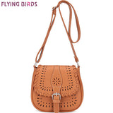 Flying birds! 2016 women messenger bags hollow out women handbag of brands leather bag designer women's pouch bolsas LS8780fb